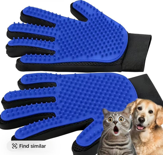 Furminator Brush Upgrade Efficient Pet Hair Remover Gloves Gentle Shedding Brushes for Dogs Cats & Horses with Long and Short Hair 1 Pair Blue