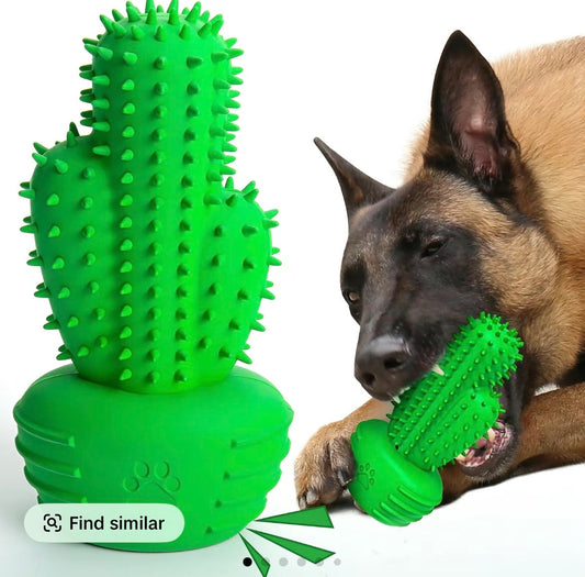 Dog Chew Toys for Aggressive Chewers - Indestructible Dog Toy Made with 100% Natural Rubber Chew Toys for Dogs Interactive Chew Cactus Shaped Tough Dog Toys & Durable Chew Long Lasting Dog Chews with Voice Activation, Fun Toy to Keep Your Dog Busy